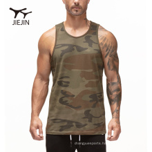 2020 JIEJIN Custom Camouflage Men Sportswear Vest Wholesale Man's Printing Gym Tank Top